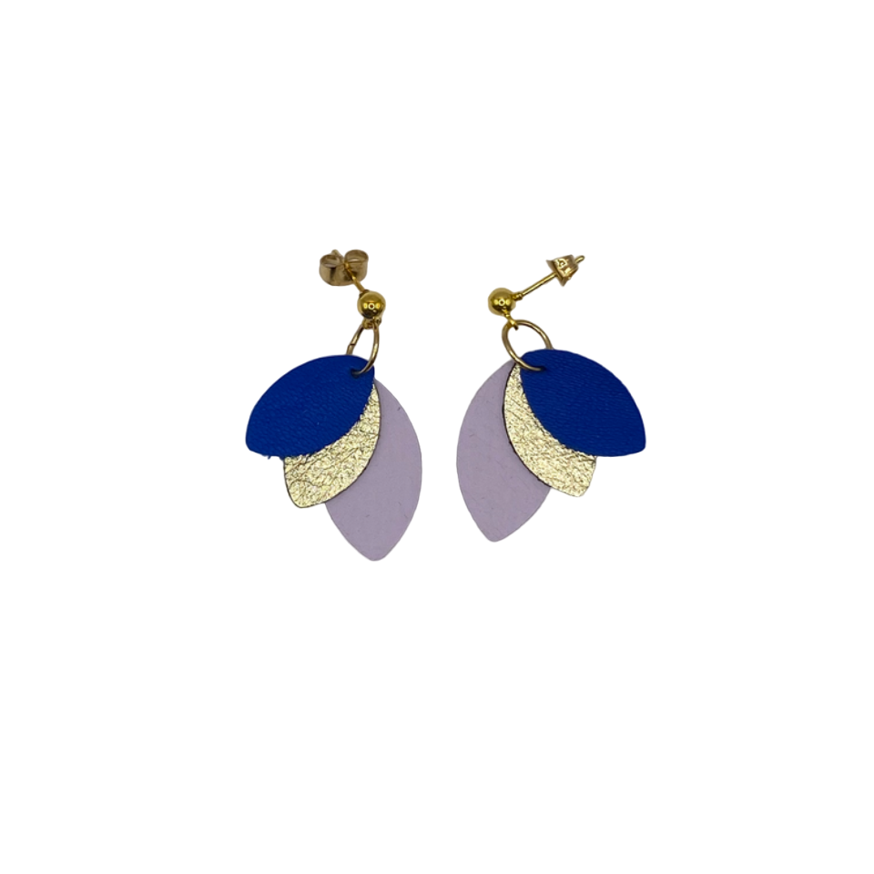 Boucles d’oreilles en cuir petites pétales 7 coloris