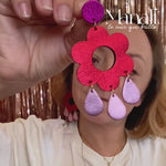 Charger et lire la vidéo dans la galerie, Boucles d’oreilles Marguerites en cuir 5 coloris